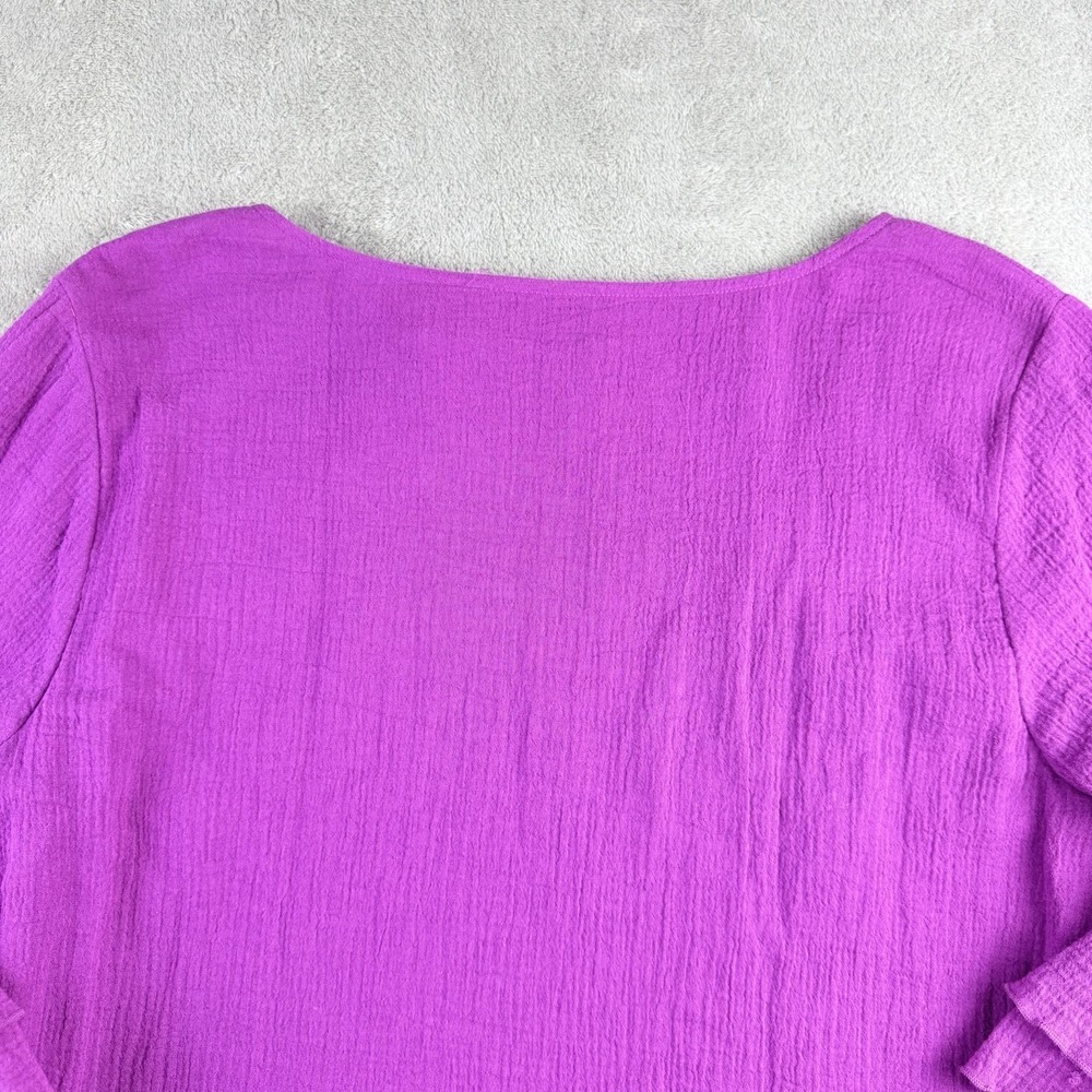Soft Surroundings Siesta Key Tunic Medium Purple Gauzy Crinkled Layered Hem Boho - Picture 12 of 13
